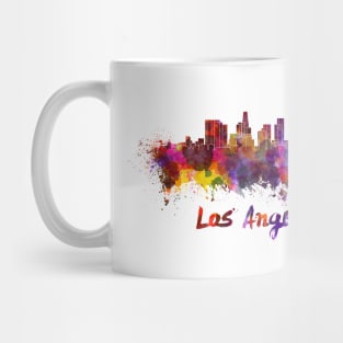 Los angeles skyline in watercolor Mug